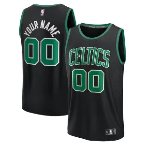 Fácil de llevar Lujoso Boston Celtics Youth Custom Fast Break Jersey Black Statement Edition/Kelly Green/White  para la gran final