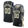 Maravilloso Milwaukee Bucks Jordan Brand Unisex 2022/23 Swingman Custom Jersey Statement Edition Black  para la gran final