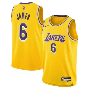 Original Lujoso Resistente LeBron James Los Angeles Lakers Nike Youth Swingman Jersey Icon Edition Gold  para la gran final