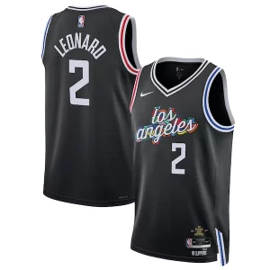 Increíble Kawhi Leonard LA Clippers Nike Unisex 2022/23 Swingman Jersey City Edition Black  para la gran final