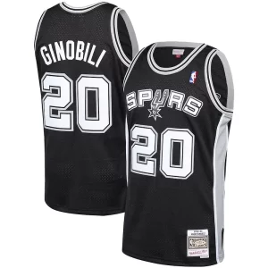 Perfecto Encantador Manu Ginobili San Antonio Spurs 2002 03 Hardwood Classics Player Swingman Jersey Black  para la gran final
