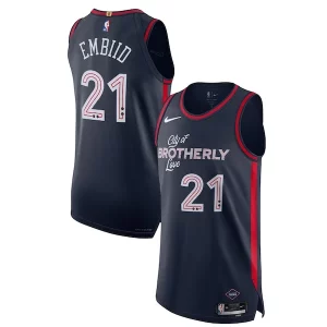 Fácil de llevar Delicioso Nike Joel Embiid Philadelphia 76ers Authentic Jersey City Edition Navy  para la gran final