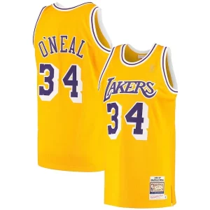 Único Ideal Magnífico Shaquille O'Neal Los Angeles Lakers 1996/97 Hardwood Classics Authentic Jersey Gold  para la gran final