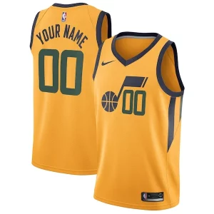Maravilloso Utah Jazz Nike Swingman Custom Jersey Statement Edition Gold  para la gran final