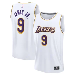 Fácil de llevar Comodo Bronny James Los Angeles Lakers Fast Break Replica Player Jersey Association Edition White  para la gran final