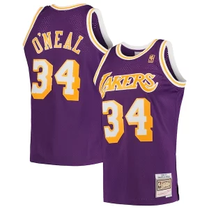 Magnífico Comodo Shaquille O'Neal Los Angeles Lakers Hardwood Classics Swingman Jersey Purple/Royal/Gold  para la gran final