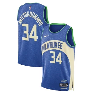 Resistente Fantástico Giannis Antetokounmpo Milwaukee Bucks Nike Unisex 2023/24 Swingman Jersey Blue City Edition  para la gran final