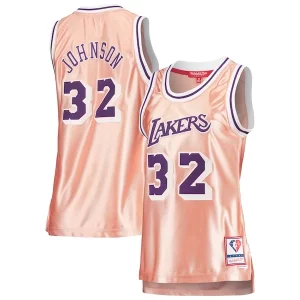 Increíble Bonito Duradero Magic Johnson Los Angeles Lakers Women's 75th Anniversary Rose Gold 1984 Swingman Jersey Pink  para la gran final