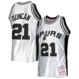 Fácil de llevar Chulo Tim Duncan San Antonio Spurs 1998/99 Hardwood Classics 75th Anniversary Swingman Jersey Platinum  para la gran final