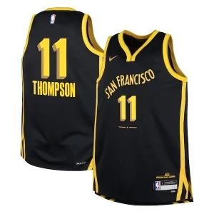 Fácil de llevar Klay Thompson Golden State Warriors Nike Youth Swingman Replica Jersey City Edition Black  para la gran final