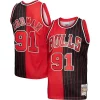 Robusto Sofisticado Ideal Dennis Rodman Chicago Bulls Big & Tall Hardwood Classics 1995/96 Split Swingman Jersey Red/Black  para la gran final