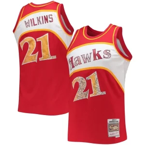 Increíble Dominique Wilkins Atlanta Hawks 1986/87 Hardwood Classics NBA 75th Anniversary Diamond Swingman Jersey Red  para la gran final