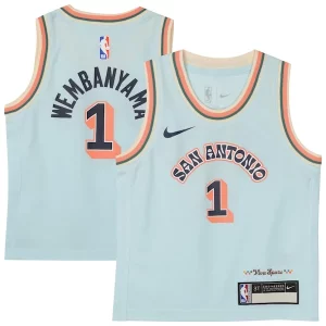 Duradero Victor Wembanyama San Antonio Spurs Nike Preschool 2024/25 Swingman Player Jersey City Edition Light Blue  para la gran final