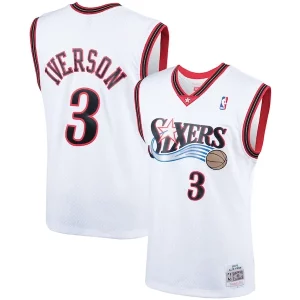 Magnífico Elegante Allen Iverson Philadelphia 76ers Hardwood Classics Swingman Jersey White/Royal  para la gran final