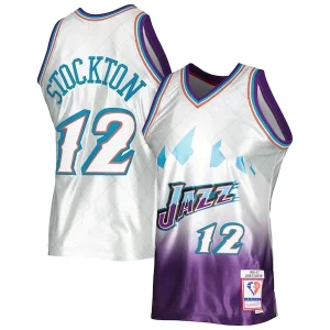 Estupendo Moderno Cool John Stockton Utah Jazz 1996/97 Hardwood Classics 75th Anniversary Swingman Jersey Platinum  para la gran final