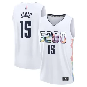 Genial Fantástico Nikola Jokic Denver Nuggets Youth 2024/25 Fast Break Player Jersey City Edition White  para la gran final