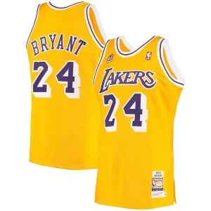 Lujoso Único Men's Los Angeles Lakers Kobe Bryant Gold 2007 Hardwood Classics Authentic Jersey  para la gran final