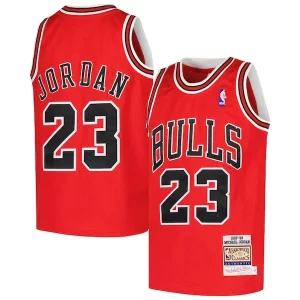 Duradero Michael Jordan Chicago Bulls Youth Hardwood Classics 1997/98 Authentic Jersey Red  para la gran final