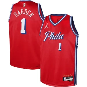 Genial James Harden Philadelphia 76ers Jordan Brand Youth Swingman Jersey Statement Edition Red  para la gran final
