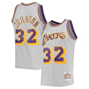 Versátil Ideal Magic Johnson Los Angeles Lakers 1984 85 Hardwood Classics Reload 2.0 Throwback Swingman Jersey Gray  para la gran final