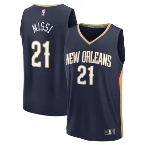 Delicioso Yves Missi New Orleans Pelicans 2024 NBA Draft Fast Break Player Jersey Icon Edition Navy  para la gran final
