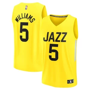 Elegante Cody Williams Utah Jazz 2024 NBA Draft Fast Break Player Jersey Icon Edition Yellow  para la gran final