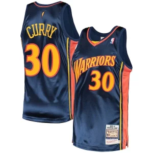 Original Stephen Curry Golden State Warriors 2009/10 Hardwood Classics Authentic Jersey Navy  para la gran final