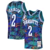 Clásico Genial Larry Johnson Charlotte Hornets 1992/93 Hardwood Classics Lunar New Year Swingman Jersey Teal  para la gran final