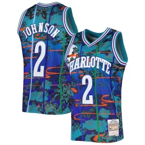 Clásico Genial Larry Johnson Charlotte Hornets 1992/93 Hardwood Classics Lunar New Year Swingman Jersey Teal  para la gran final