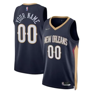 Atractivo New Orleans Pelicans Nike 2021/22 Diamond Swingman Custom Jersey Icon Edition Navy  para la gran final