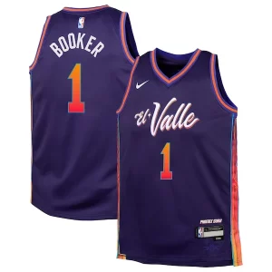 Delicioso Hermoso Magnífico Devin Booker Phoenix Suns Nike Youth Swingman Replica Jersey City Edition Purple  para la gran final