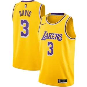 Magnífico Robusto Bonito Anthony Davis Los Angeles Lakers Nike Swingman Jersey Gold Icon Edition  para la gran final