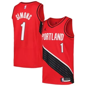 Original Práctico Clásico Anfernee Simons Portland Trail Blazers Jordan Brand Swingman Player Jersey Statement Edition Red/Black  para la gran final