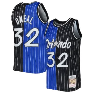 Maravilloso Shaquille O'Neal Orlando Magic Hardwood Classics 1994/95 Split Swingman Jersey Blue/Black  para la gran final