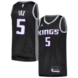 Robusto Maravilloso De'Aaron Fox Sacramento Kings Jordan Brand Swingman Player Jersey Statement Edition Black  para la gran final