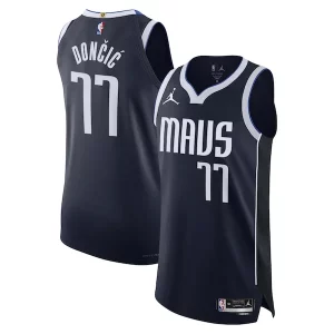Moderno Luka Dončić Dallas Mavericks Jordan Brand Authentic Player Jersey Statement Edition Navy  para la gran final