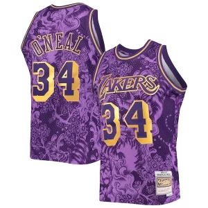 Robusto Maravilloso Shaquille O'Neal Los Angeles Lakers Hardwood Classics 1996/97 Lunar New Year Swingman Jersey Purple  para la gran final
