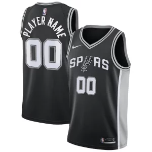 Exquisito Versátil San Antonio Spurs Nike Swingman Custom Jersey Black Icon Edition  para la gran final