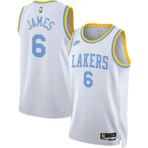 Fantástico Fácil de llevar LeBron James Los Angeles Lakers Nike Swingman Jersey Classic Edition White  para la gran final