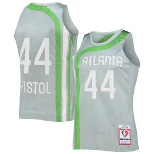 Comodo Magnífico Increíble Pete Maravich Atlanta Hawks 75th Anniversary 1971/72 Hardwood Classics Swingman Jersey Silver  para la gran final