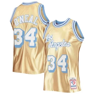Original Shaquille O'Neal Los Angeles Lakers 75th Anniversary 1996/97 Hardwood Classics Swingman Jersey Gold  para la gran final