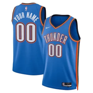Sofisticado Versátil Oklahoma City Thunder Nike Unisex Swingman Custom Jersey Blue Icon Edition  para la gran final