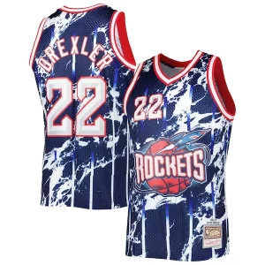 Comodo Versátil Encantador Clyde Drexler Houston Rockets 1996/97 Hardwood Classics Marble Swingman Jersey Navy  para la gran final
