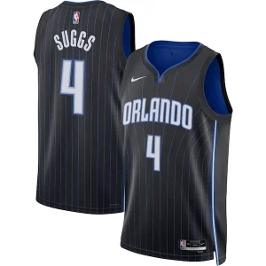 Práctico Jalen Suggs Orlando Magic Nike Unisex Swingman Jersey Icon Edition Black/White  para la gran final