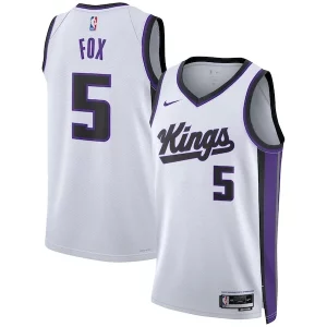 Moderno De'Aaron Fox Sacramento Kings Nike Unisex Swingman Jersey Association Edition White/Black  para la gran final