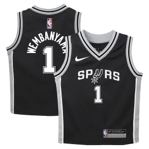 Maravilloso Victor Wembanyama San Antonio Spurs Nike Toddler Swingman Player Jersey Icon Edition Black  para la gran final