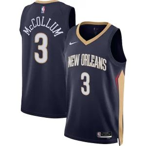 Práctico Increíble C.J. McCollum New Orleans Pelicans Nike Unisex Swingman Jersey Icon Edition Navy  para la gran final