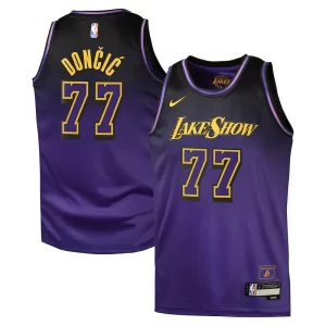 Moderno Duradero Elegante Luka Dončić Los Angeles Lakers Nike City Edition Swingman Jersey 2024 Purple  para la gran final
