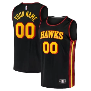 Chulo Atlanta Hawks Youth Custom Fast Break Replica Jersey Black Statement Edition  para la gran final