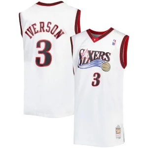Lujoso Allen Iverson Philadelphia 76ers Big & Tall Hardwood Classics 1996/97 Swingman Jersey White/Black/Red/Royal  para la gran final